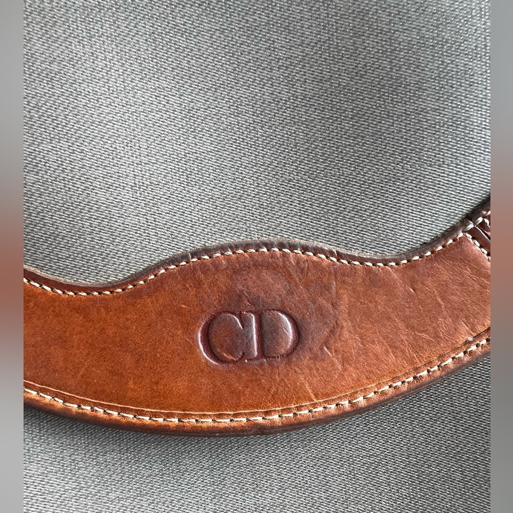 Christian Dior Gray Crossbody Bag with Brown Leather Trim EUC - Picture 11 of 15